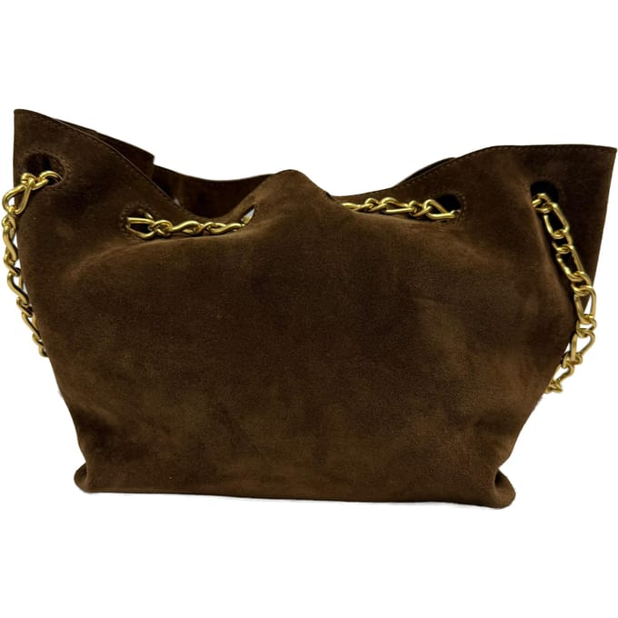 Nanushka Kettingriem Tote Bag in Bruin Suède