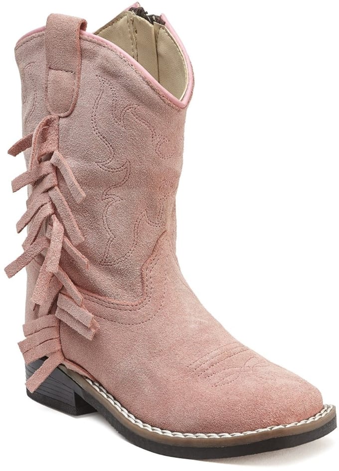 Bootstock Ruffle Soft-Pink Mini Cowboylaarzen - Peuters - Roze - Leer