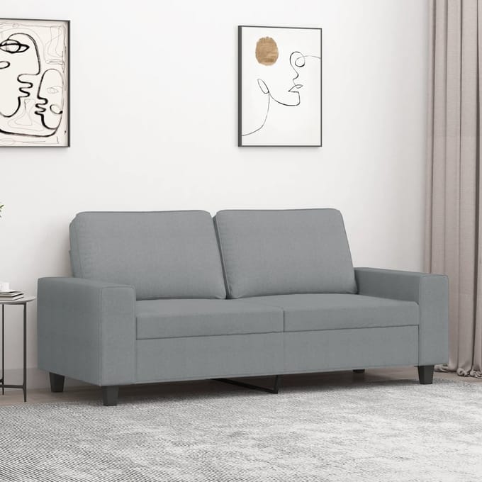 Vidaxl Bank 2-zits, Lichtgrijs, 140 Cm, Bekleed met Stof