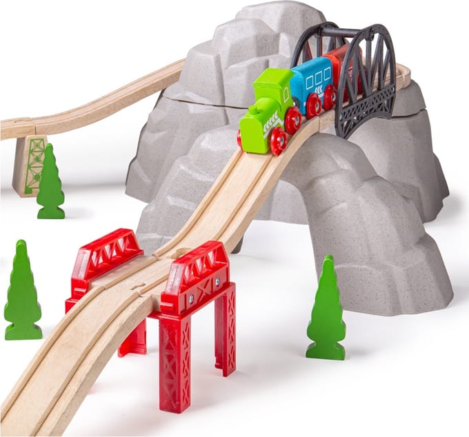 Bigjigs Wooden Rails - Rocky Mountain Expansion Set 12 pcs.