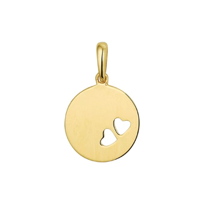 The Jewelry Collection Graveerhanger Hartjes - Goud