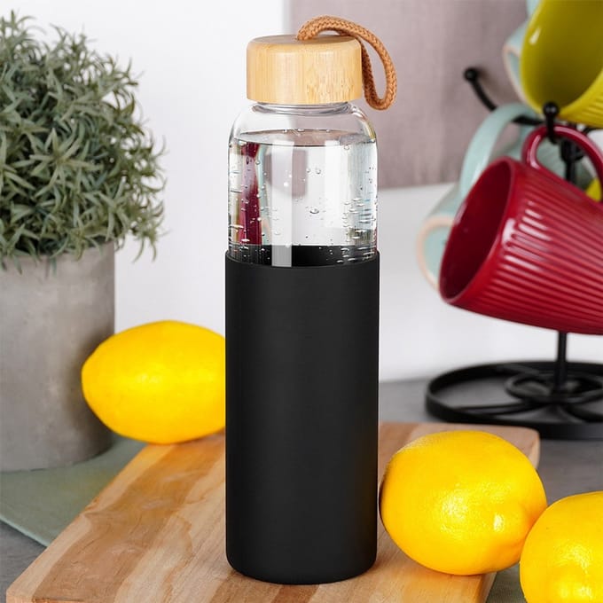 Vilde - Waterfles - Glazen Fles - 500 ml - Siliconen Omhulsel