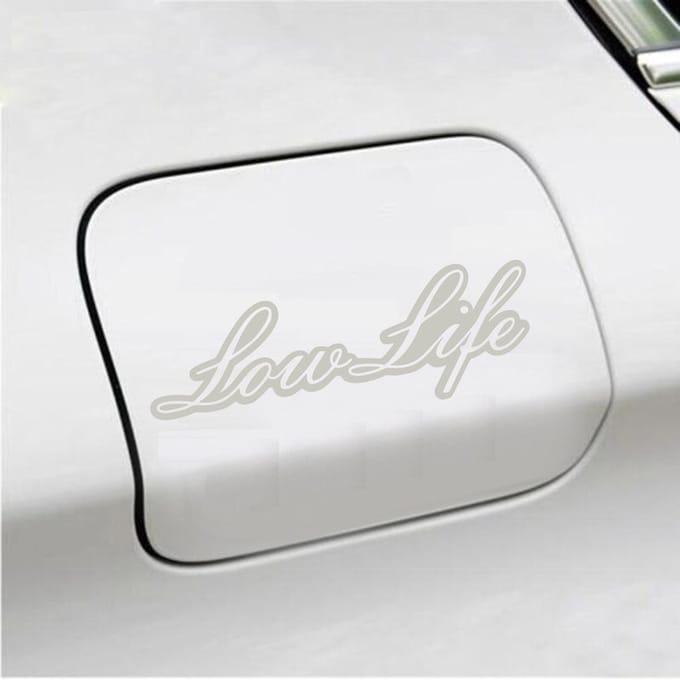 Bumpersticker - Low Life - 6,5 X 20 - Zilver