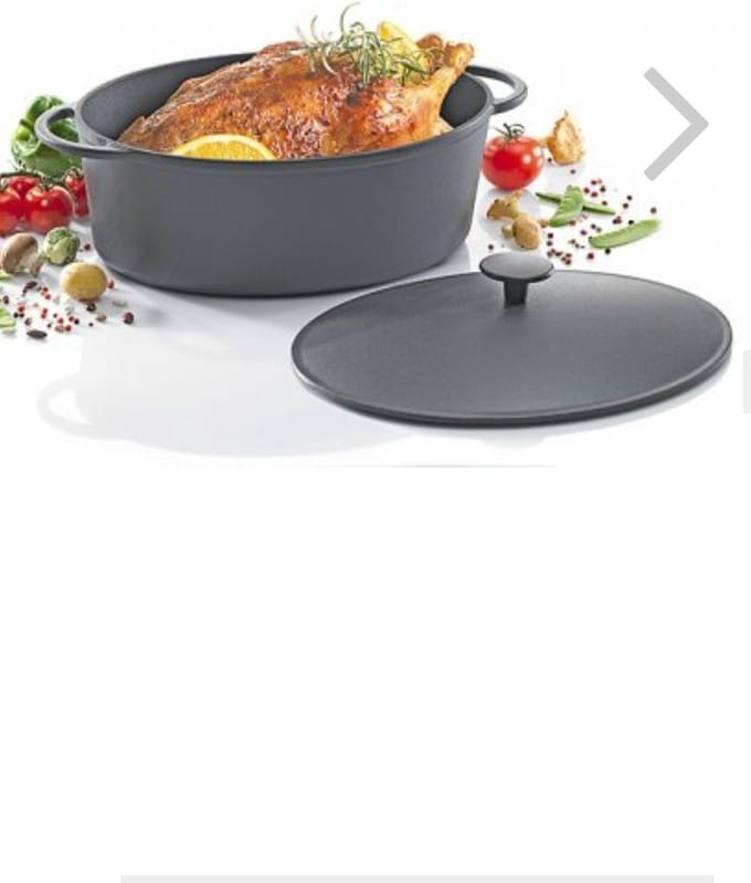 Kookpot Rustica gietijzer zwart ovaal 34cm