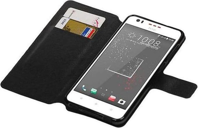 Cross Pattern TPU Bookstyle Wallet Case Hoesjes Geschikt voor HTC Desire 825 Zwart