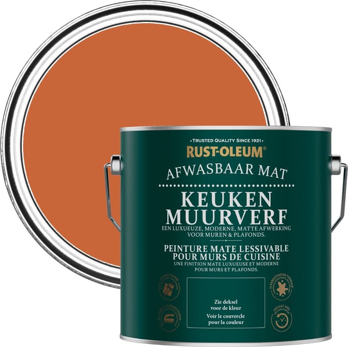 Rust-Oleum Oranje Keuken muurverf - Chai Thee 2,5L