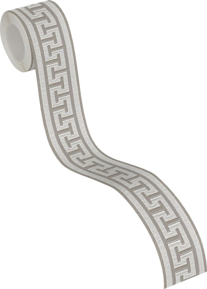 GRAFISCHE BEHANGRAND | Zelfklevend - grijs metallic wit - A.S. Création Only Borders 11