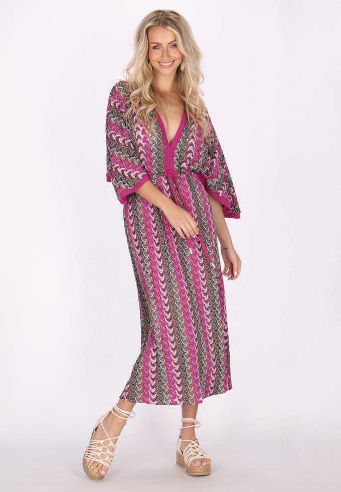 IZIA Jurk Dames Roze Veelkleurig