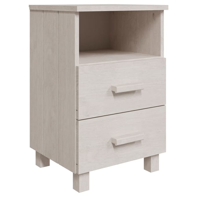 vidaXL - Nachtkastjes - HAMAR - 2 - st - 40x35x62 - cm - massief - grenenhout - wit