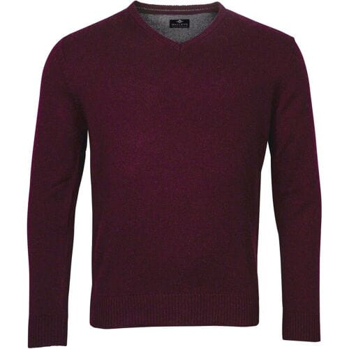 Baileys Trui Lambswool V-Neck Single Knit Bordeaux / male