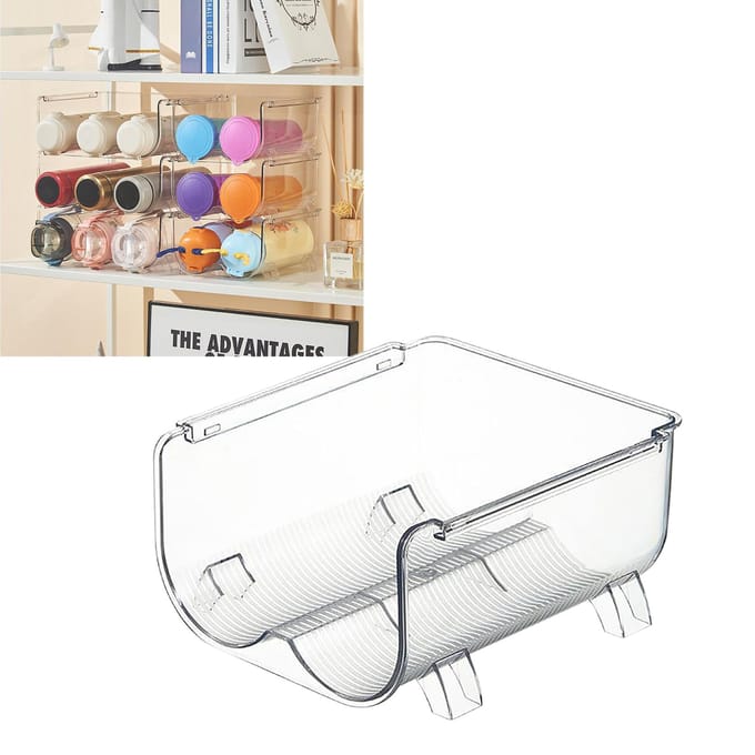 Waterfles Organizer Transparant Stapelbaar Ruimtebesparend Waterfles Opbergrek voor white