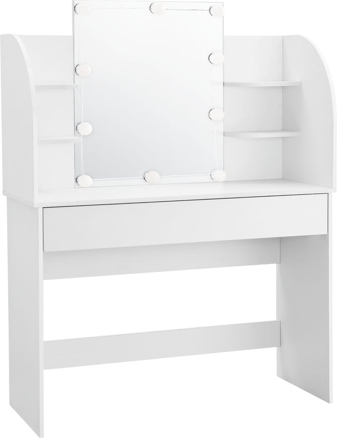 Kaptafel Köla met Led-verlichting en spiegel wit