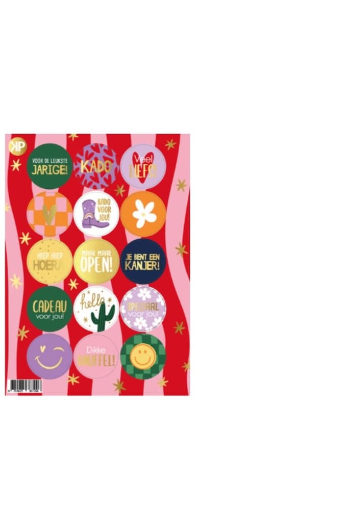 15 luxe Sticker- sluitsticker - Stickervel A5 Retro - sluitzegel - sluitsticker - sticker - leuk inpakken - cadeausticker -stickers