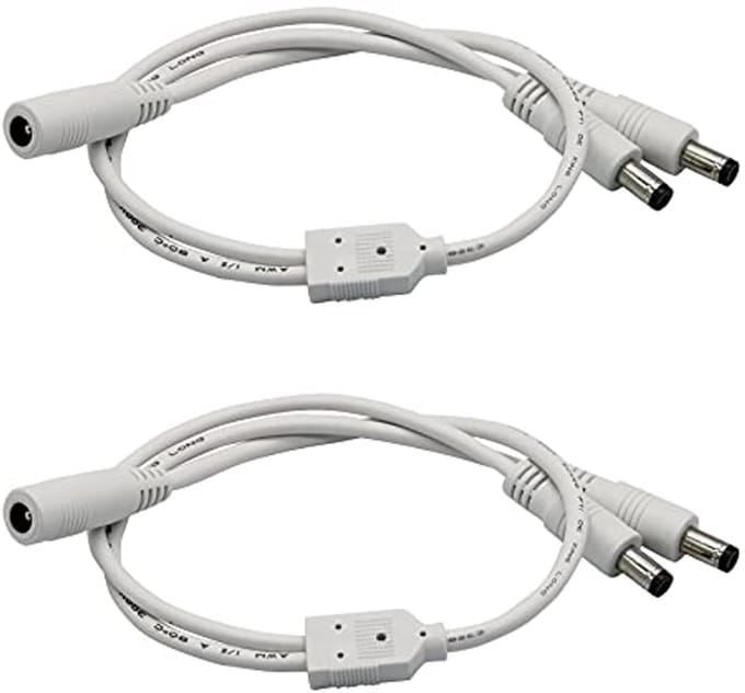 DC splitter kabel 1 naar 2 - 5,1 mm x 2,1 mm - voor LED-strips en CCTV-beveiligingscamera's