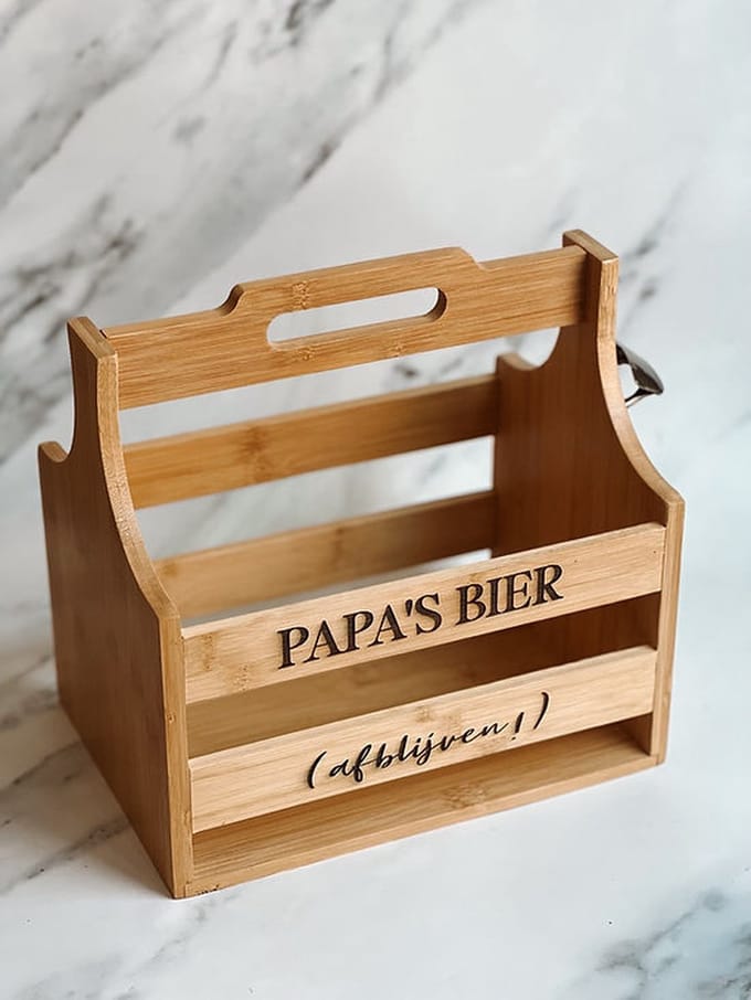 Bierkrat – Papa’s Bier – Cadeau Voor Hem – Houten Bierkist
