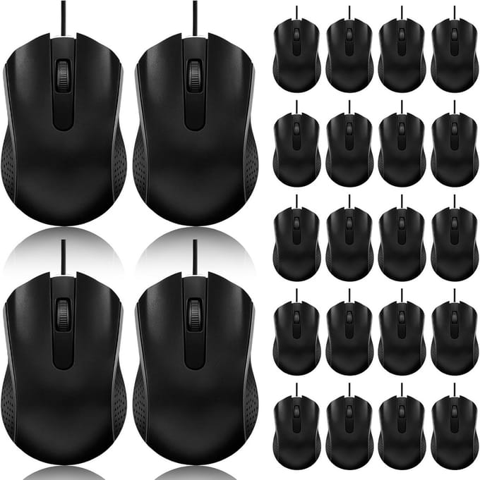 36 stuks bedrade muis met ergonomisch ontwerp - USB plug and play voor thuis, kantoor en school