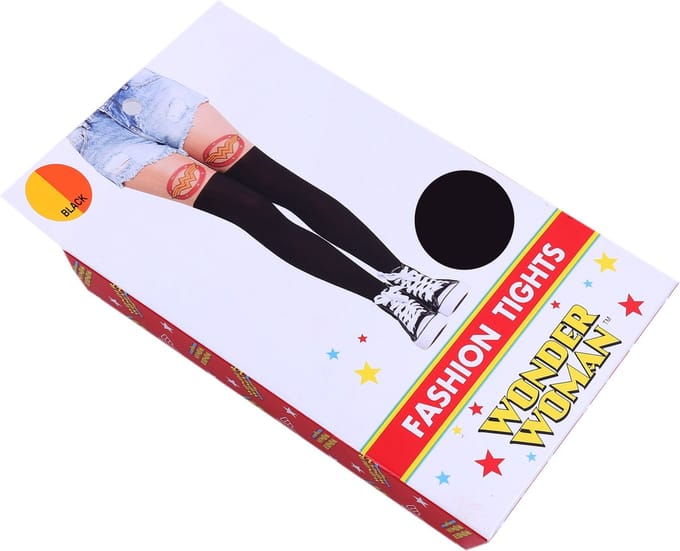 WONDER WOMAN zwart-witte panty