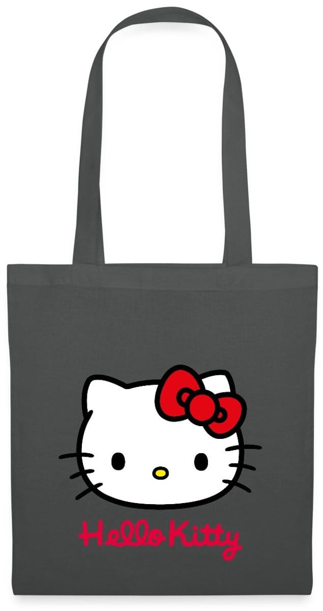Hello Kitty Klassiek Portret Hello Kitty Tekst Tas Van Stof Schoudertas