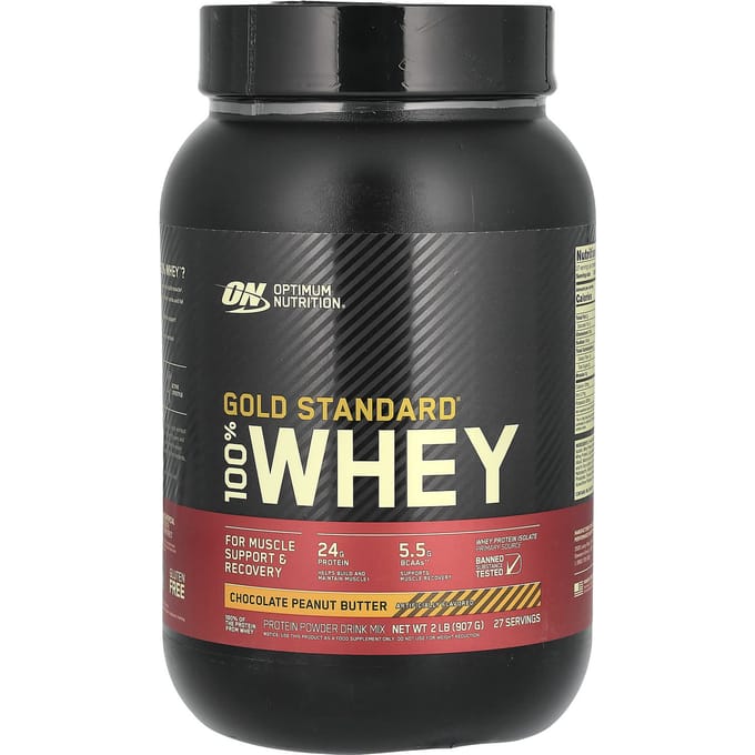 Optimum Nutrition, Gold Standard 100% Whey, Chocolat Beurre de Cacahuète, 2 lbs (907 g)