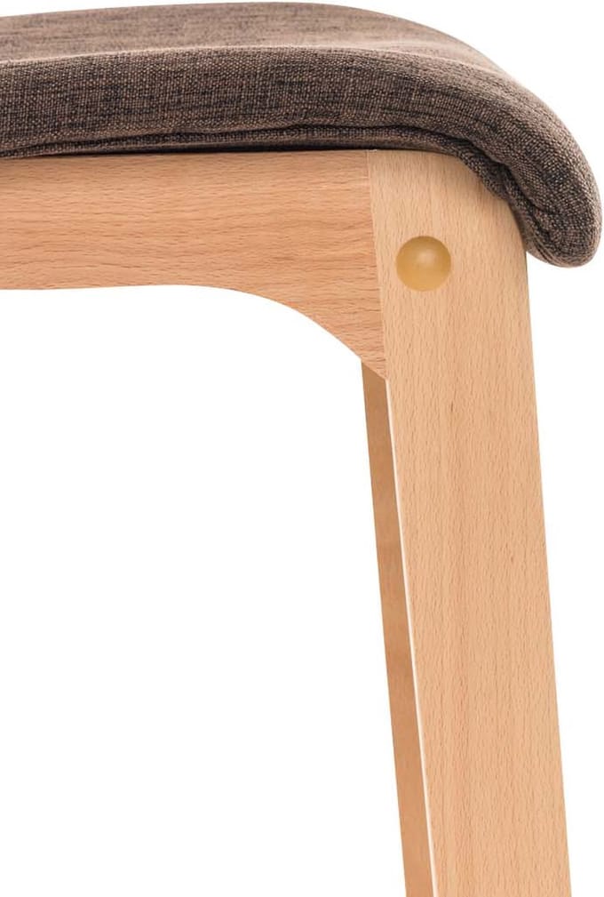 CLP Hover Barkruk - Hout frame - Stof bruin/natura