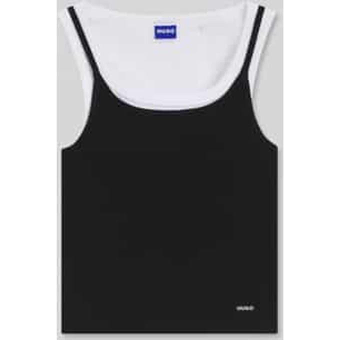 Slim fit top van puur katoen in laagjeslook