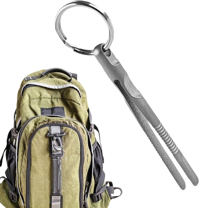 Titanium Pincet - Mini Pincet Sleutelhanger - Splinters Verwijderen - Lichtgewicht Legering - 59 mm - Titanium