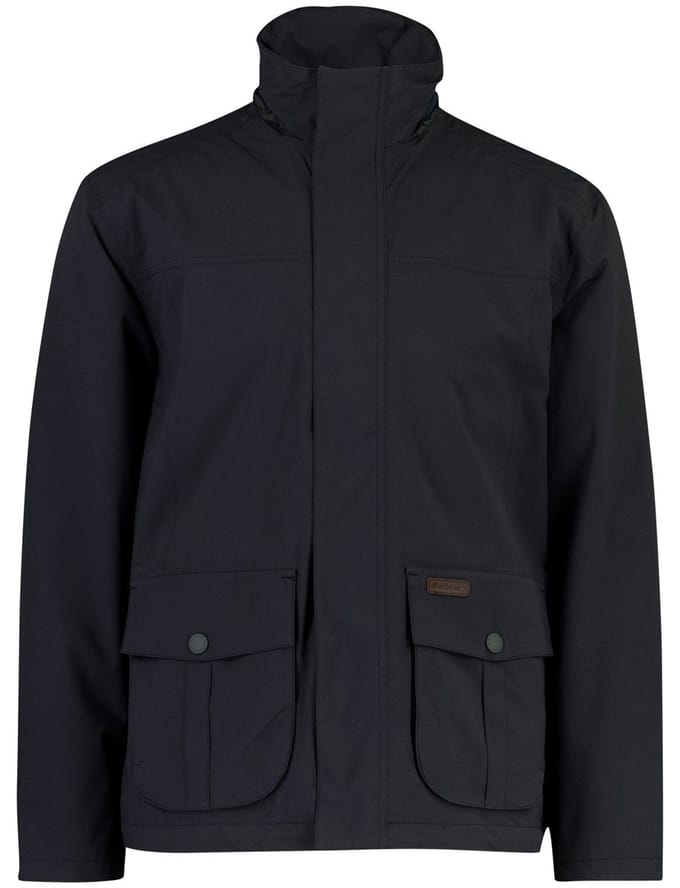 Windjack Barbour donkerblauw knopen waterafstotend capuchon