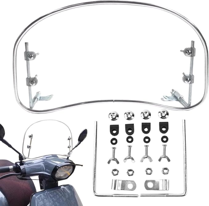 Motorfiets Voorruit - Scooter Windscherm - Bescherming Tegen Wind - Universele Pasvorm - 39 cm x 22 cm - Transparant