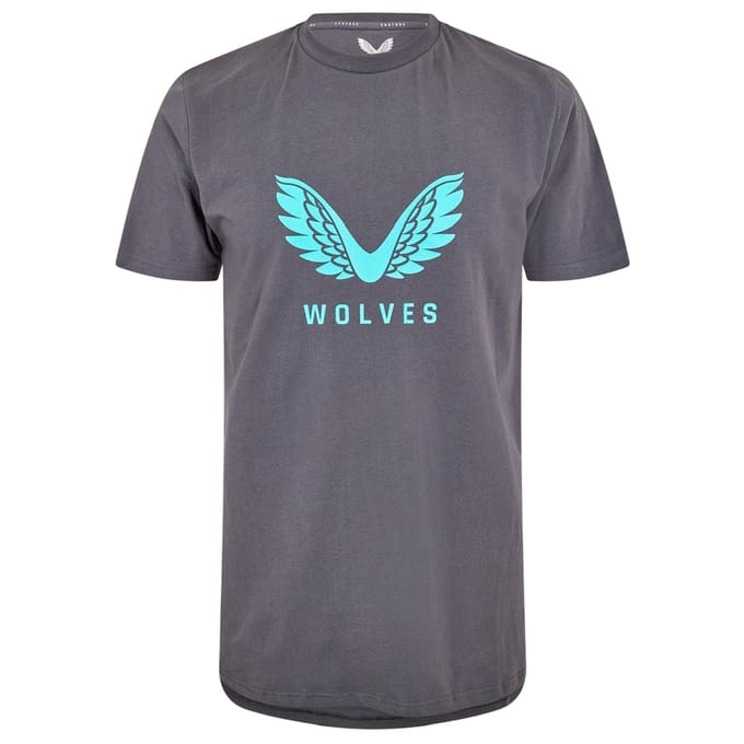 Castore Wolves-T-shirt voor heren (Ebbenhout)