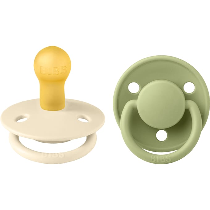 BIBS De Lux 2 Pack Latex Size 1 Ivory/Sage 2 st