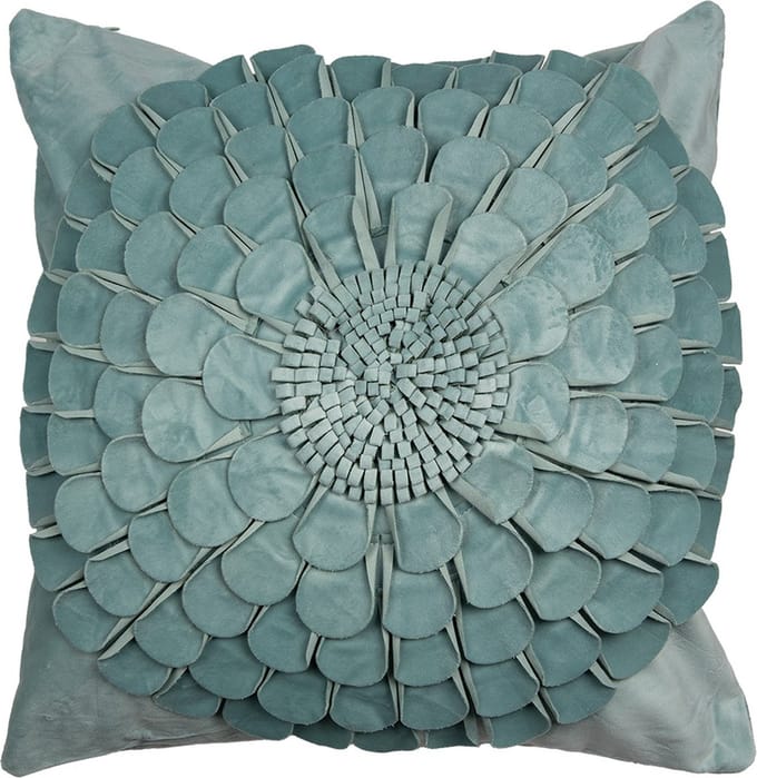 Clayre & Eef Kussenhoes 45x45 cm Groen Polyester Bloem