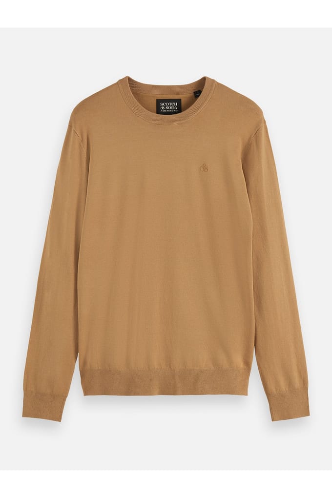 Scotch & Soda Ecovero Regular-fit Pullover Light Camel Maat: S | Sweaters Outlet | Heren | Beige