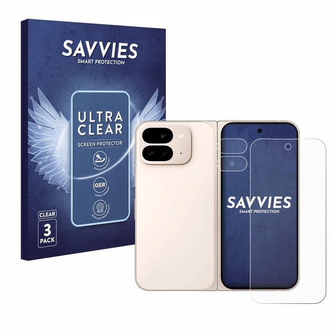 Savvies - Screenprotector voor Google Pixel 9 Pro Fold (Voor+Camera) - Folie Beschermfolie transparant 6 Stuks