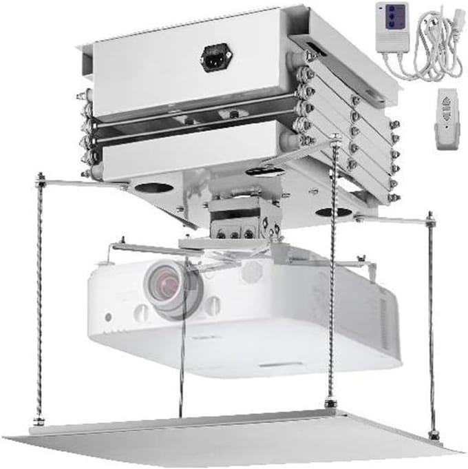Projector Lift - Motorlift Beugel - Verbergen Beamer - Dubbele Schaarstructuur - 1 Meter Slag - Wit