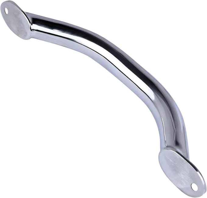 Roestvrijstalen Handgreep - Veiligheidsleuning Caravan - Meer Stabiliteit Buiten - Robuuste Constructie - 37 cm - Zilver