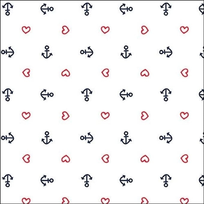 Lunch Servetten - Anchor Heart White