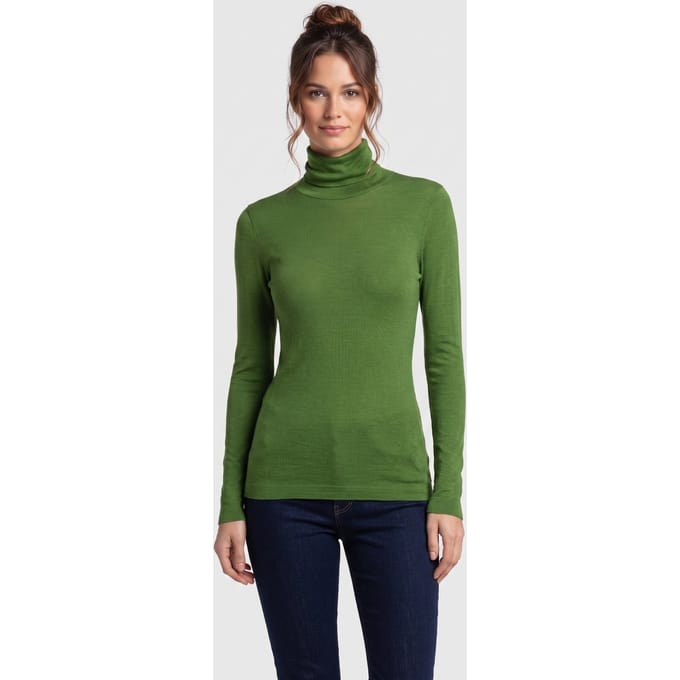ARKET Malena Wool Rib Turtleneck Green Größe: M | Longsleeves Outlet | Damen | Grün