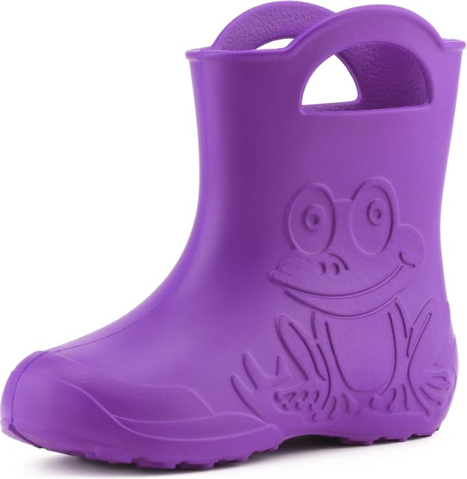 Ladeheid LA-CA-Frog Kinder Regenlaarzen - Rubber - Licht - EVA - Lilla - 30/31