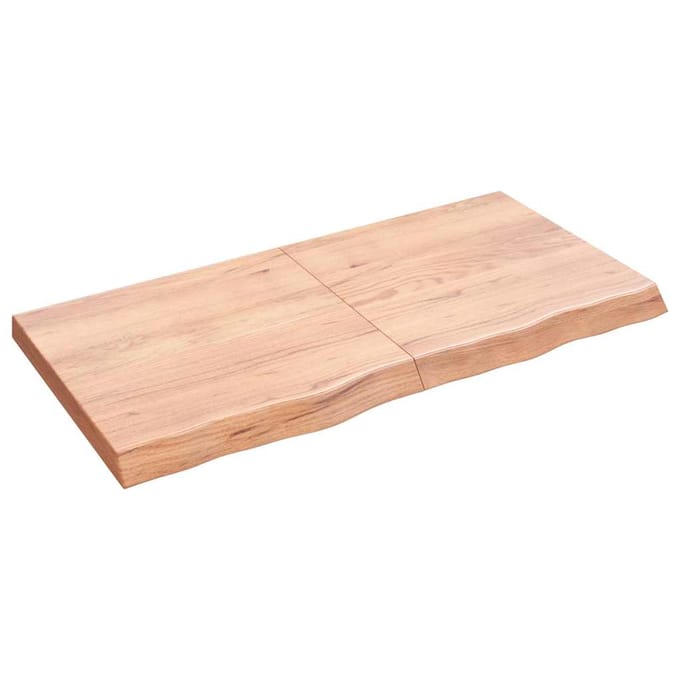 vidaXL - Wandschap - 120x60x(2-6)cm - behandeld - massief - eikenhout - lichtbruin