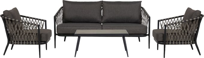 Lisomme Christel 4 delige tuin loungeset donkergrijs