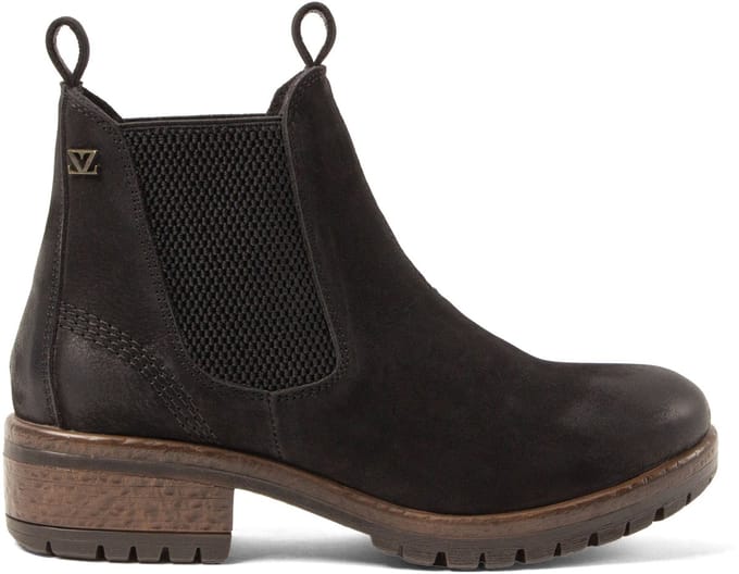 Lia Dames Chelsea boots Leer Zwart