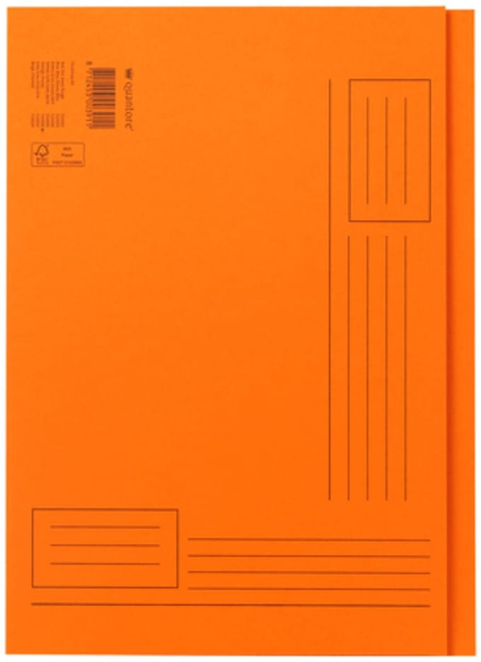 Vouwmap quantore a4 ongelijke zijde 320gr oranje | 10 stuks