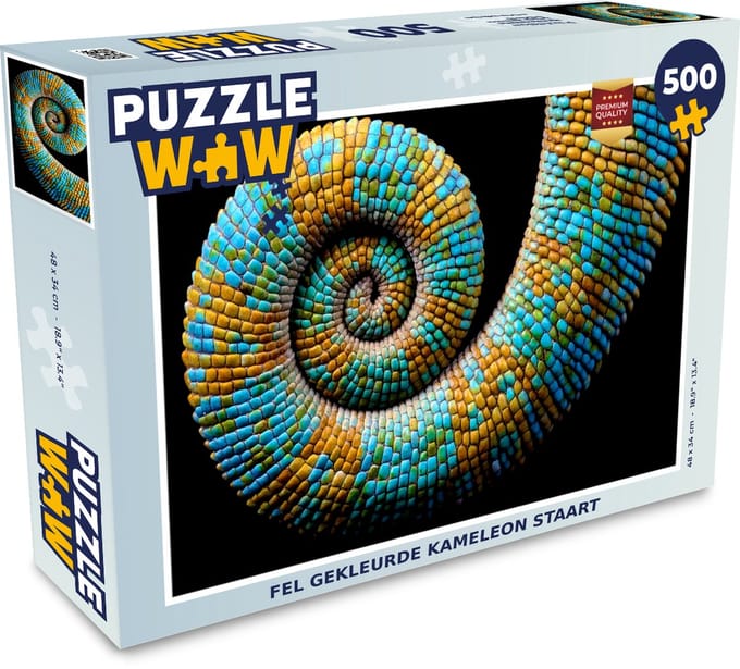 Puzzel Kameleon - Staart - Kleur - Legpuzzel - Puzzel 500 stukjes