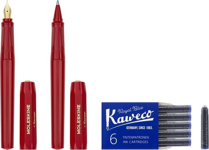 Moleskine x Kaweco Vulpen x Balpen Set V-vormig (Rood) brown