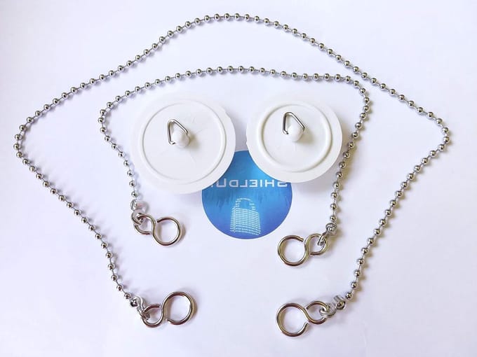 Badstop Sets - Dop & Ketting - Douche Afvoer - Universeel Passend - 2 Maten - Wit
