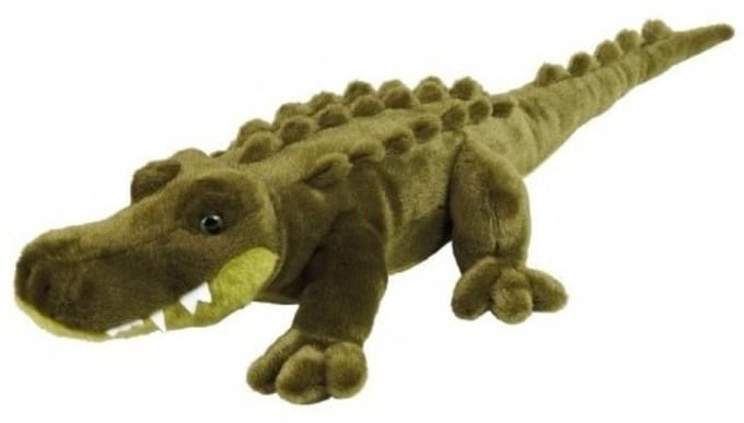 Ravensden Pluche krokodil - liggende krokodil knuffel - 60 cm - wilde dieren speelgoed