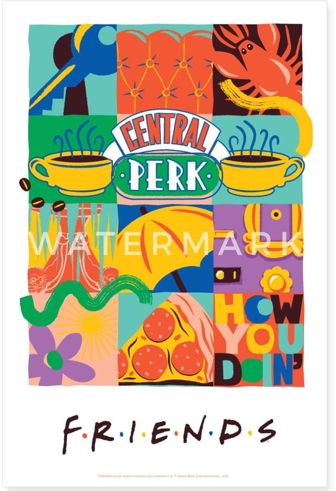Friends Central Perk Cool Retro Ontwerp Poster 40x60 cm