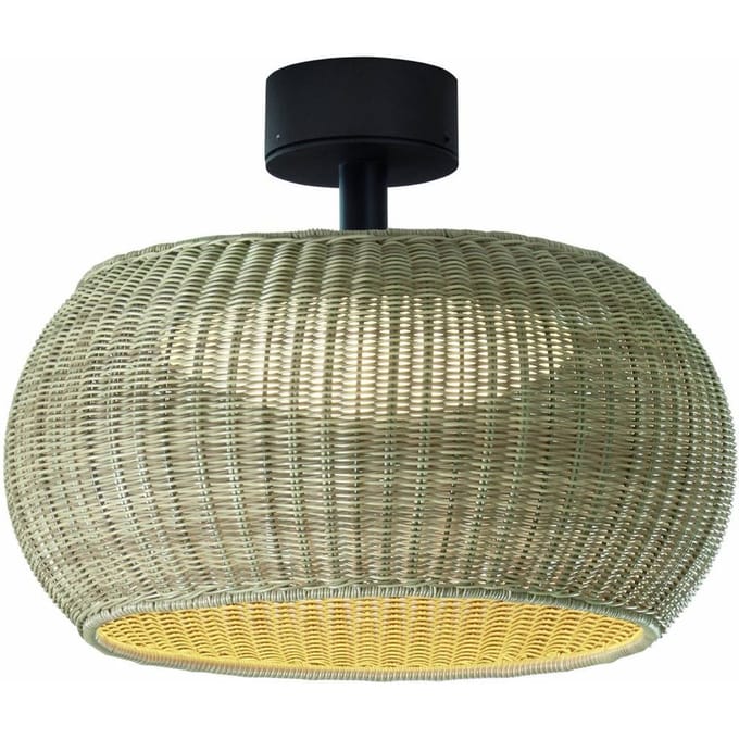 Bover LED buiten plafondlamp Perris, bruin/beige, Ø 47 cm