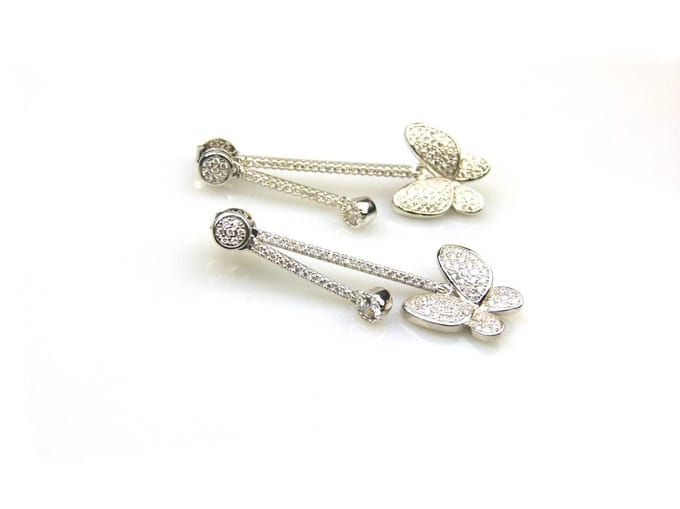 oorringen in zilver model butterfly