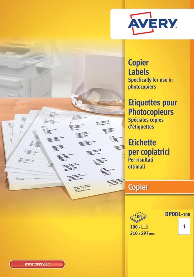Etiket avery dp001 210x297 wit 100st | 5 stuks